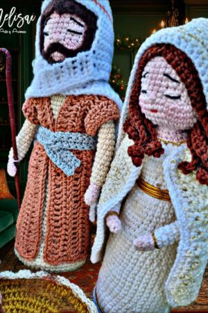 Pesebre a crochet mediano mas base modelo 2