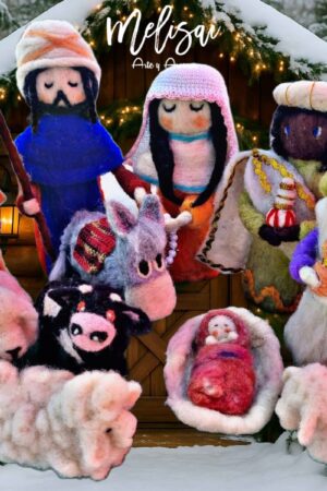 Pesebre completo de Vellón con reyes magos